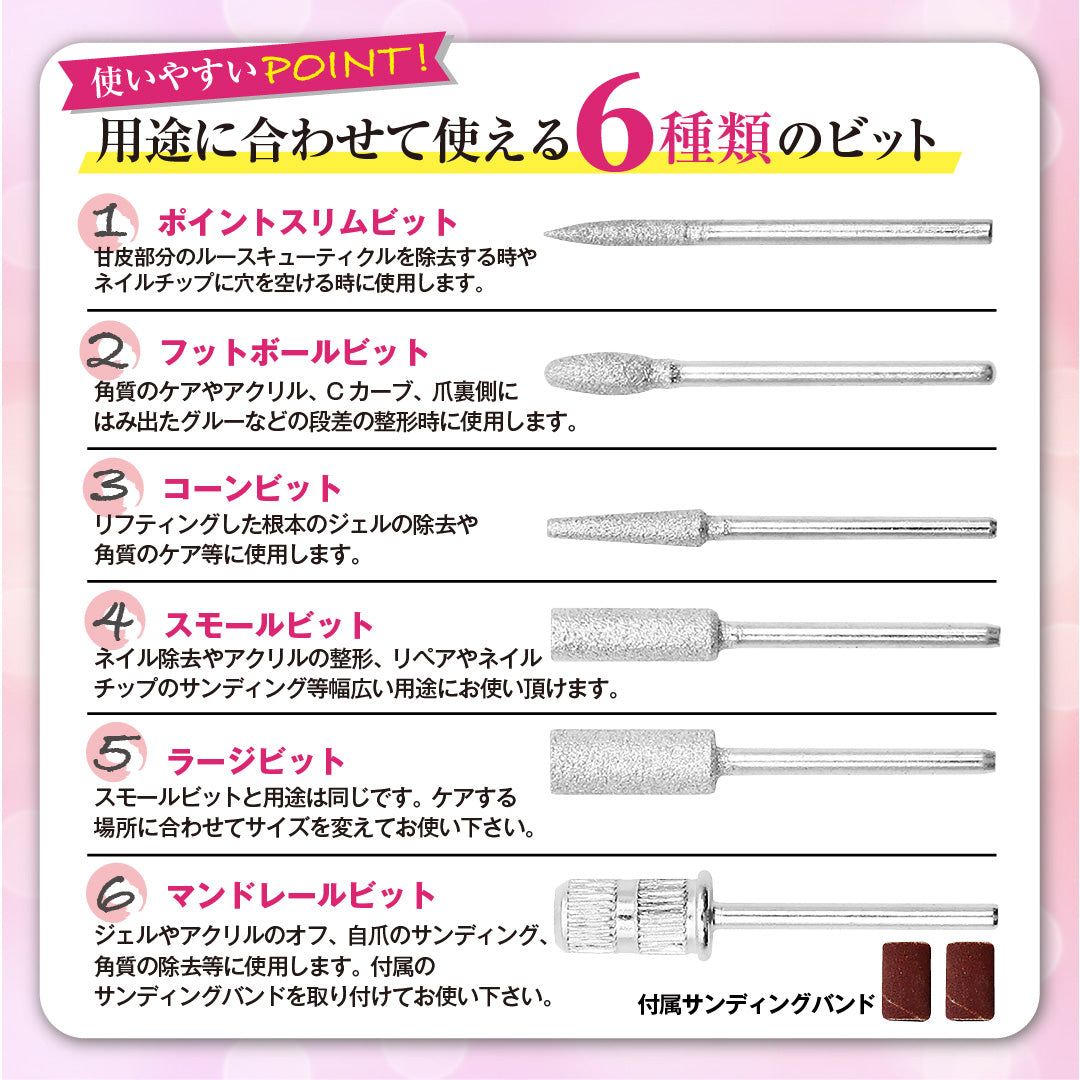 ネイルマシン用ステンレスビット